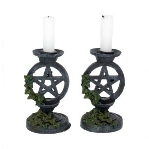 Set of 2 Aged-Pentagram-Candlesticks