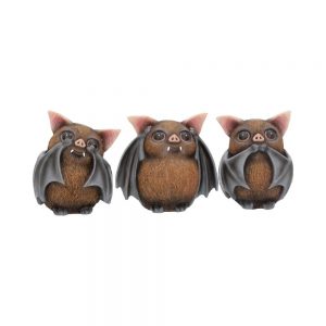 Three Wise Bats Figurines