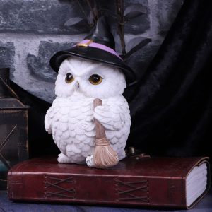 Snowy Magic Witch Owl Familiar Figurine