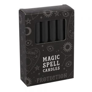 Pack of 12 Black ‘Protection’ Spell Candles