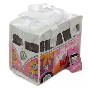 Volkswagen VW T1 Camper Bus Pink Summer Love Recycled Plastic Reusable lunch bag