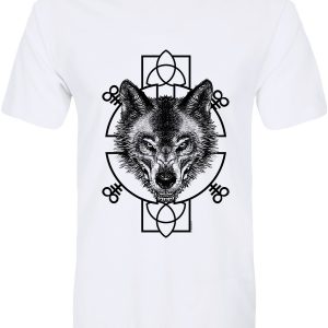 Unorthodox Collective Lupus Triquetra Men’s White T-Shirt. Large (40″- 42″)