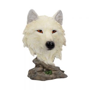 Snow Searcher White Wild Wolf Bust 16cm