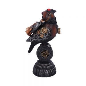 Steampunk Rivet Raven Mechanical Bird Figurine