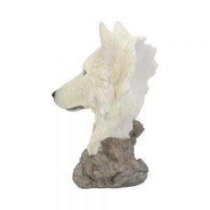 Snow Searcher White Wild Wolf Bust 16cm