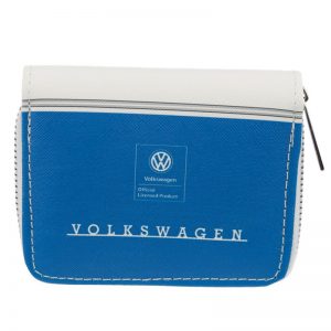 Volkswagen VW T1 Camper Bus Blue Zip Around Small Wallet Purse