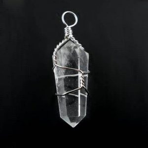 Clear Quartz pendant Wire wrap crystal