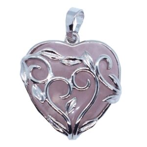 Rose Quartz Heart shaped Pendent.