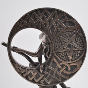 Bronze Witch with Celtic Moon Figurine