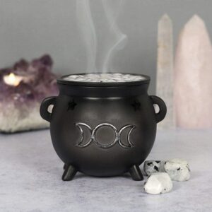 Triple Moon Cauldron Incense Holder,