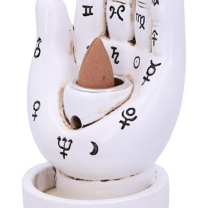 Palmistry Backflow Incense Cone Burner White 12cm