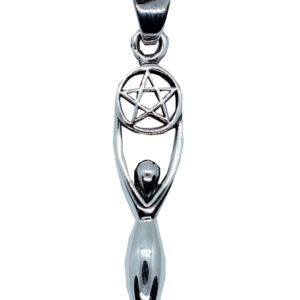925 Sterling Silver Pendant Goddess Pentagram 3cm