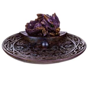 Elements Pink Baby Dragon Celtic Ash catcher Incense Stick Burner Dish