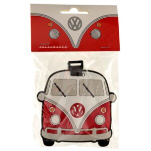 Volkswagen VW T1 Camper Bus Red PVC Luggage Tag